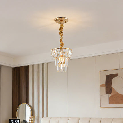 Crystal Ceiling Light with Gold Frame