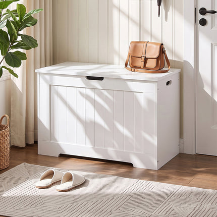 White Wooden Storage Chest Organiser Box