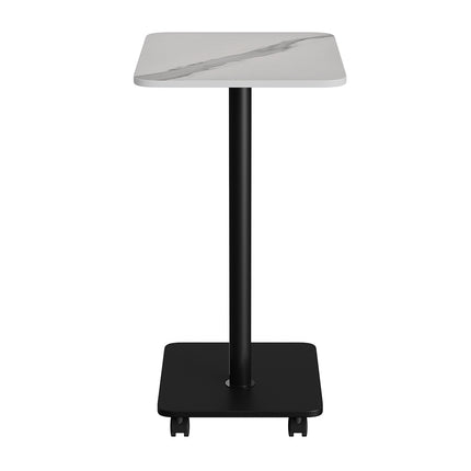 C Shaped Side Table with Wheels