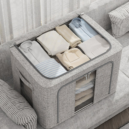 100L Metal Frame Fabric Storage Box with Windows