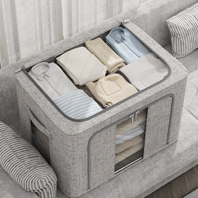 100L Metal Frame Fabric Storage Box with Windows