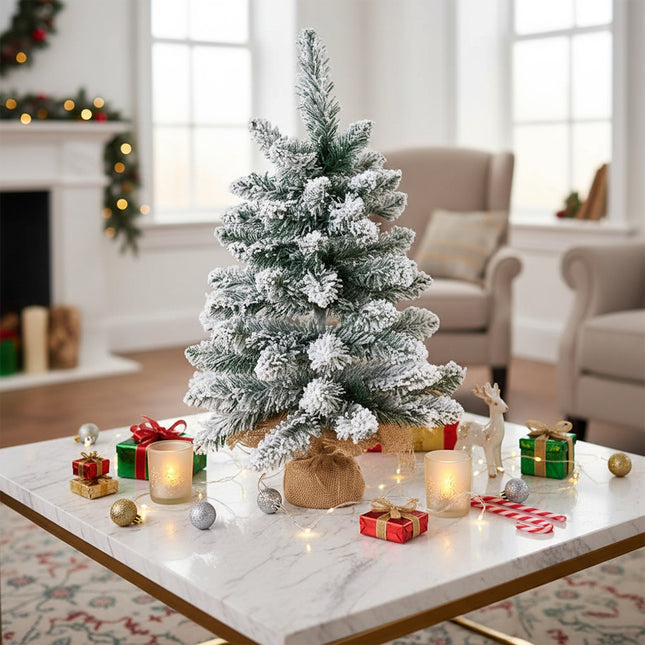65CM Snow Flocked Mini Christmas Tree