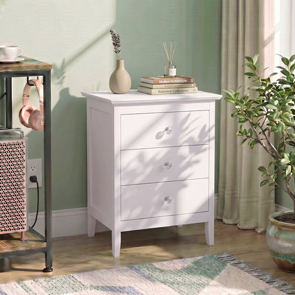Wooden Nightstand Bedside Table with 3 Drawers