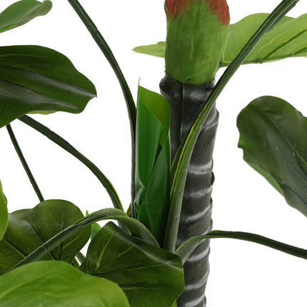 Artificial Tropical Plant with Plastic Flowerpot Home and Office Plant Decoration