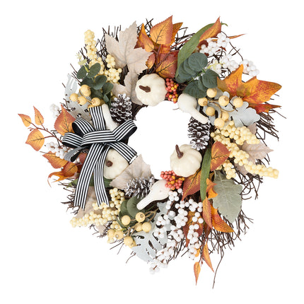 50cm Artificial Fall Wreath for Front Door Halloween Decor
