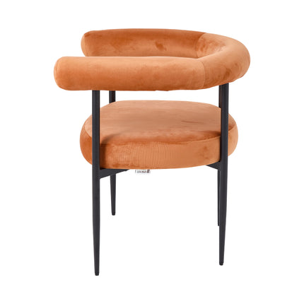 Set of 2 Modern Dining Chairs with Black Metal Legs