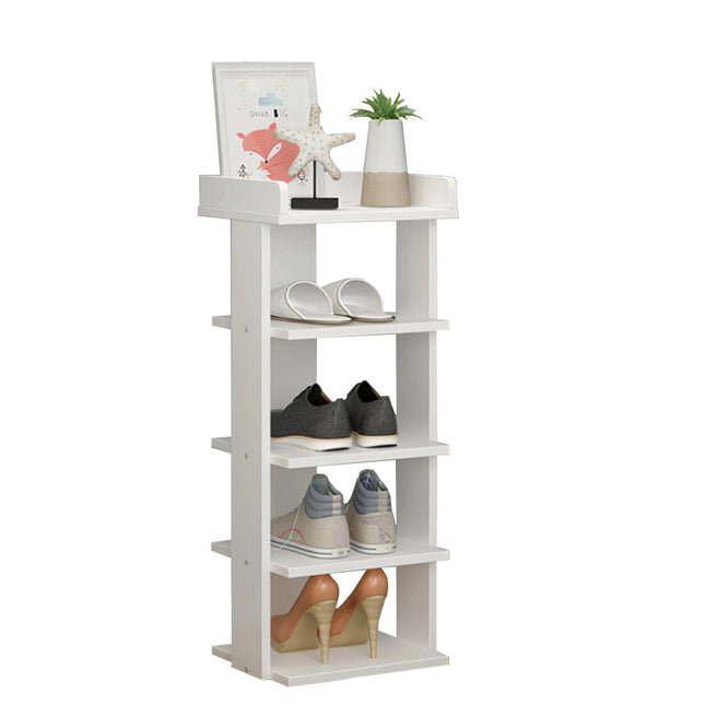 5 Tiers Shoe Rack Organizer Storage Stand Shelf Space Saving White