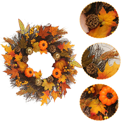Artificial Autumn Halloween Prelit Wreath Thanksgiving Decorations