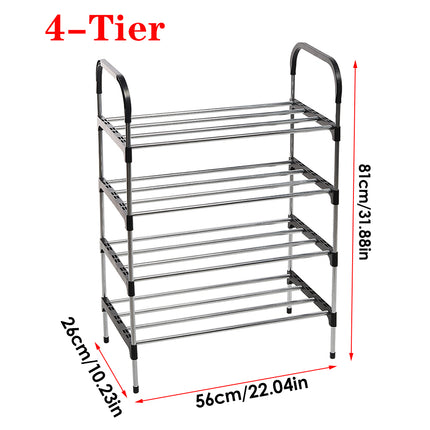 5-Tier/ 4-Tier Shoe Rack Organizer Stackable Space Saving Shoe Shelf