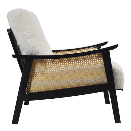 Modern Teddy Fleece Upholstered Accent Armchair
