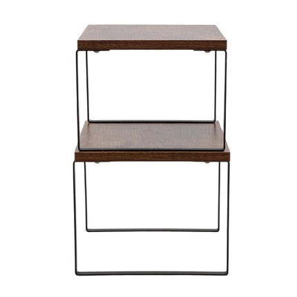 Set of 2 Stackable Kitchen Spice Storage Racks Countertop Shelves