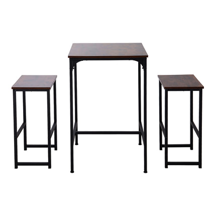 3-Piece Bar Table Set with Two Bar Stools