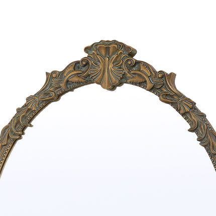 Gold Oval Decorative Vanity Mirror with Carved Frame