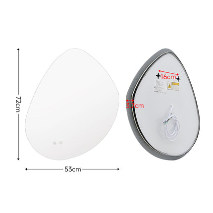Contemporary Unframed Non-Regular LED Wall Mirror 53x72cm