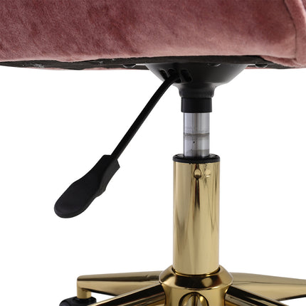Velvet Upholstered Home Office Swivel Task Chair Ash Pink