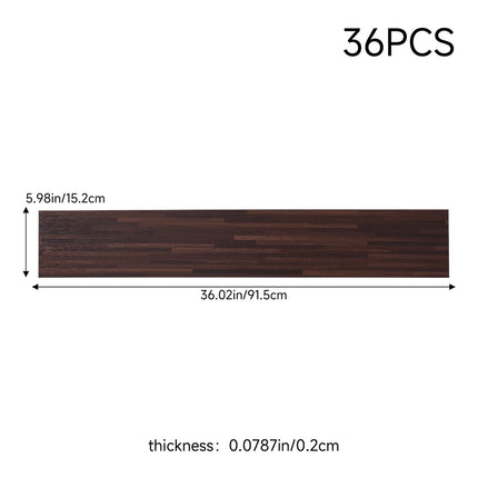 36Pcs Wood-Grain PVC Self-Adhesive Plank Flooring Set