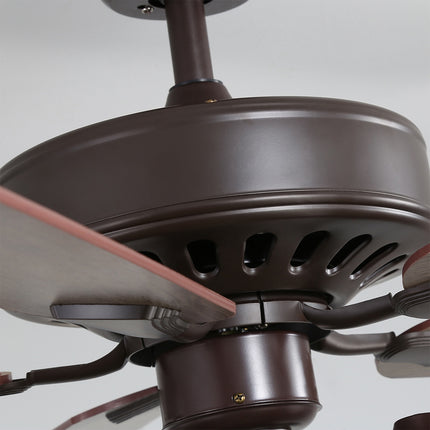 52 Inch Chandelier Ceiling Fan Light with 5 Blades and Remote Control Brown
