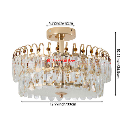 Semi Flush Mount Crystal Ceiling Light