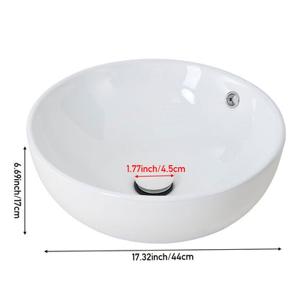 Ceramic Countertop Washbasin with Waste Kit