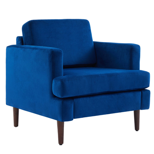Mid-Century Blue Single Sofa Armchair