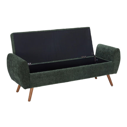 Chenille Upholstered Storage Bench