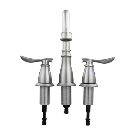 Double Handle Bathroom Sink Faucet with Drainer