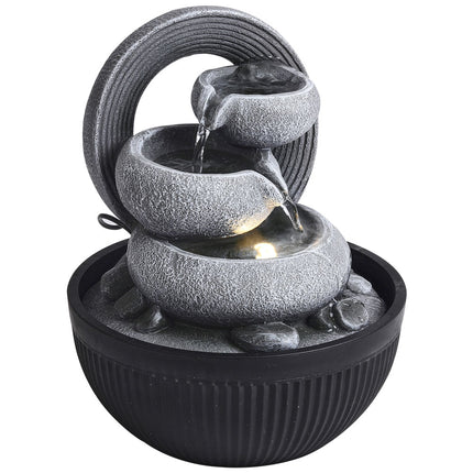 Tabletop Fountain Resin Water Feature with LED Light