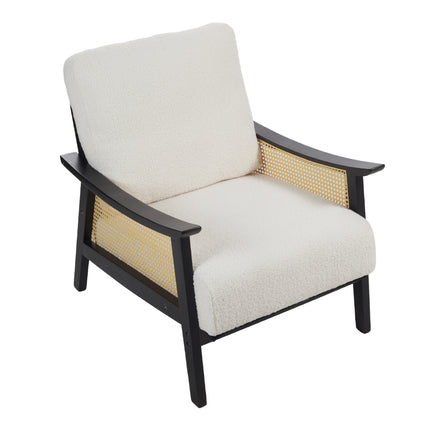 Modern Teddy Fleece Upholstered Accent Armchair