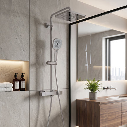 Chrome-plated Thermostatic Shower Mixer Set