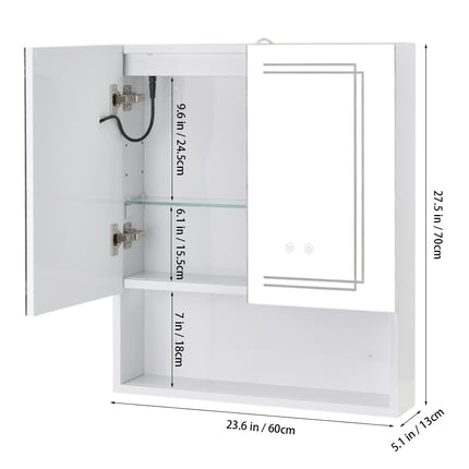 Wall-mounted Bathroom Mirror Cabinet with Led Lights