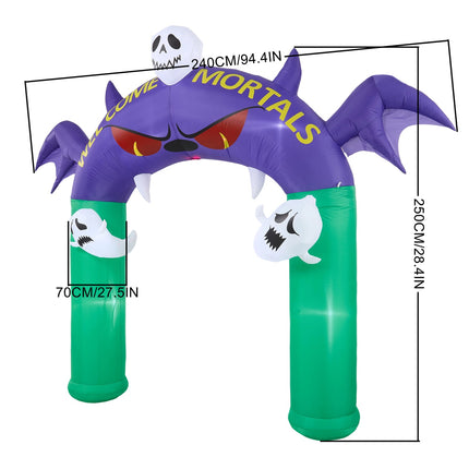 8.2FT Halloween Inflatable Devil Archway Decoration with Built-in Lights