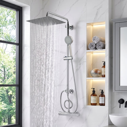 Chrome-Plated Bathroom Shower Riser Rail Kit