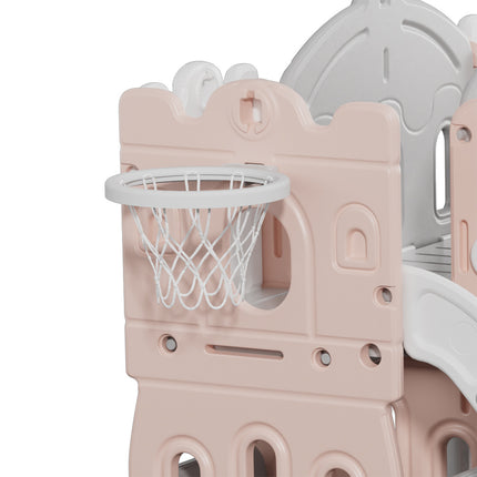 Pink Toddler Indoor Outdoor Toddler Two Slides Playset