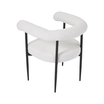 Set of 2 Modern Dining Chairs with Black Metal Legs