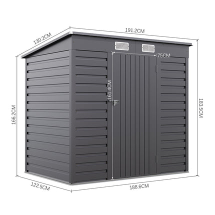 Outdoor Galvanized Steel Storage Shed