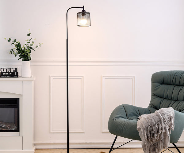 Industrial Metal Floor Light Mesh Lampshade