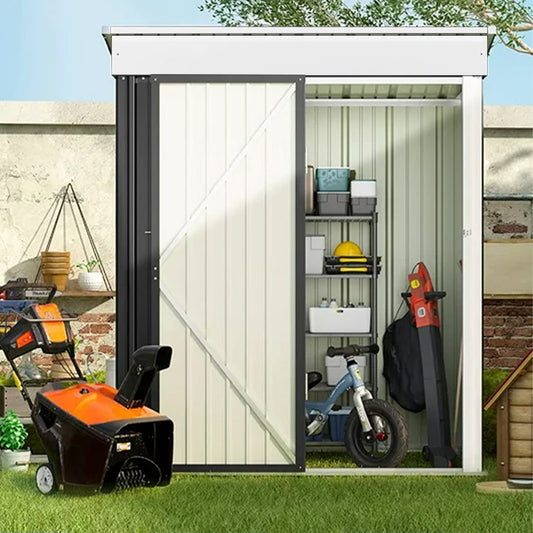 Charcoal Black 3x5ft Storage Shed with Shelves