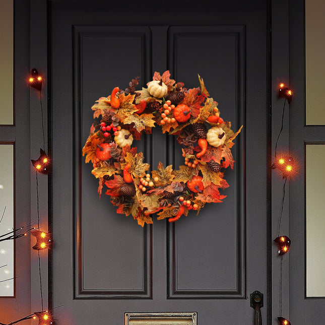 Artificial Wreath for Halloween Thanksgiving Decor