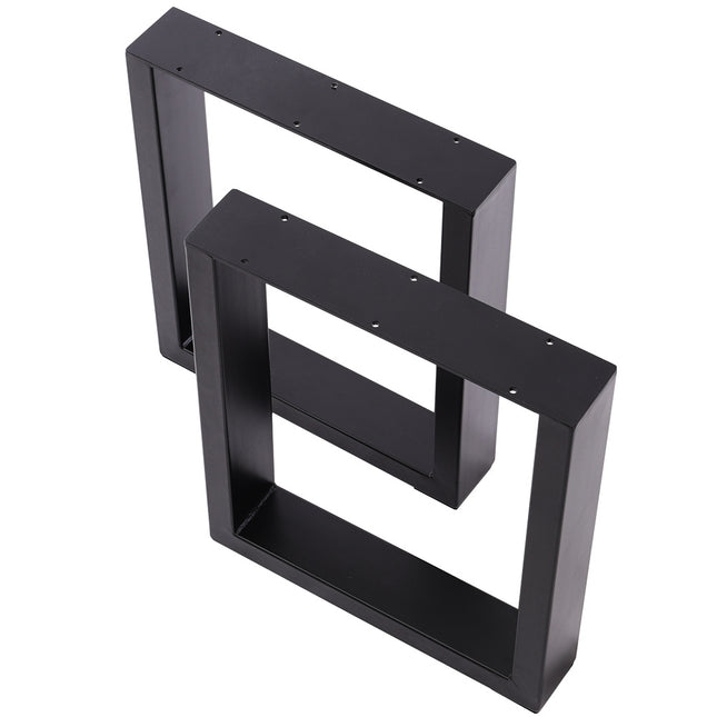 Set of 2 Metal Table Bench Legs Frames Square Steel Base Stands, 80x71CM