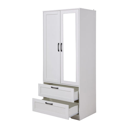 2-Door Wardrobe with Drawers & Mirror