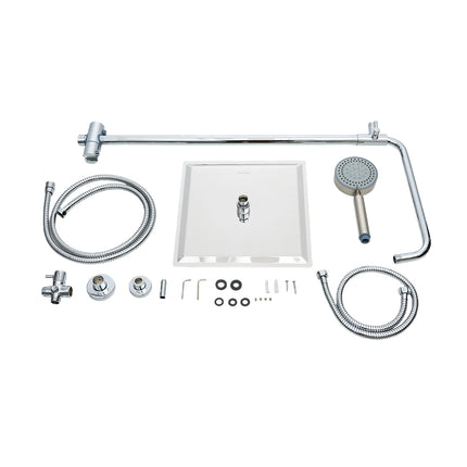 Chrome-Plated Bathroom Shower Riser Rail Kit