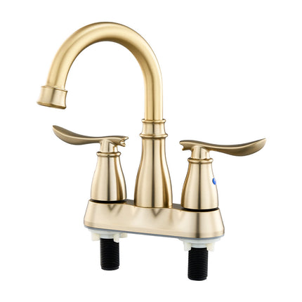 Double Handle Bathroom Sink Faucet with Drainer
