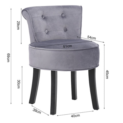 Velvet Vanity Stool with Thick Cushion