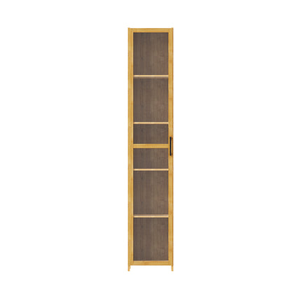 5-Tier Narrow Bookcase Storage Cabinet with Acrylic Door