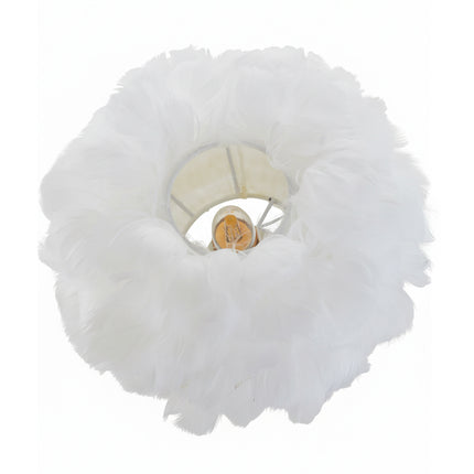 Glass & Iron Table Lamp with 12W Bulb