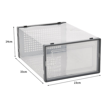 Grey 12 Stackable Shoe Storage Box Organiser