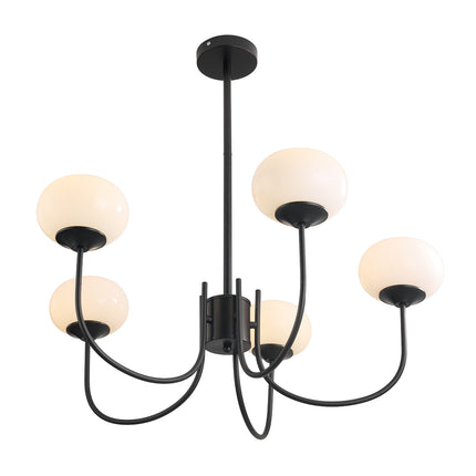 5-Light E27 Glass Lampshade Pendant Light Chandelier Fixture