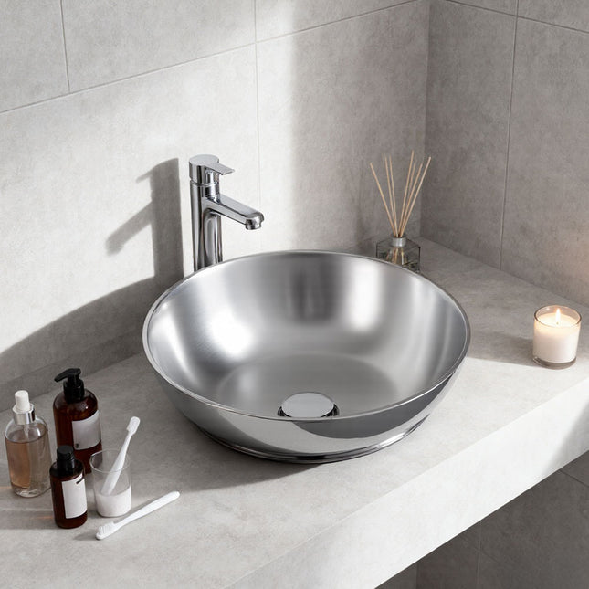 Round Ceramic Countertop Washbasin Vessel Sink