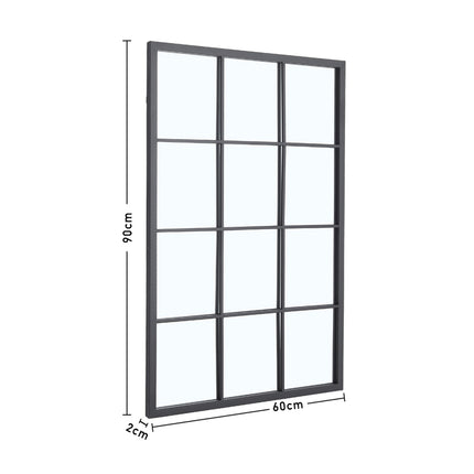 Classic Window Mirror Wall Accent Metal Framed Mirror