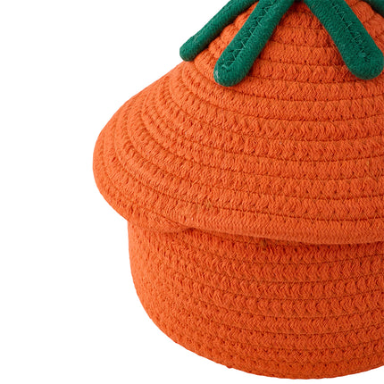 2-Piece Decorative Halloween Pumpkin Woven Baskets with Lids